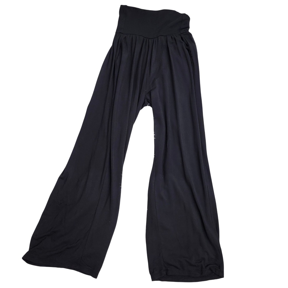 Quince Black Tencel Modal Wide Leg Pants High Waisted Relaxed Flowy Fit Medium